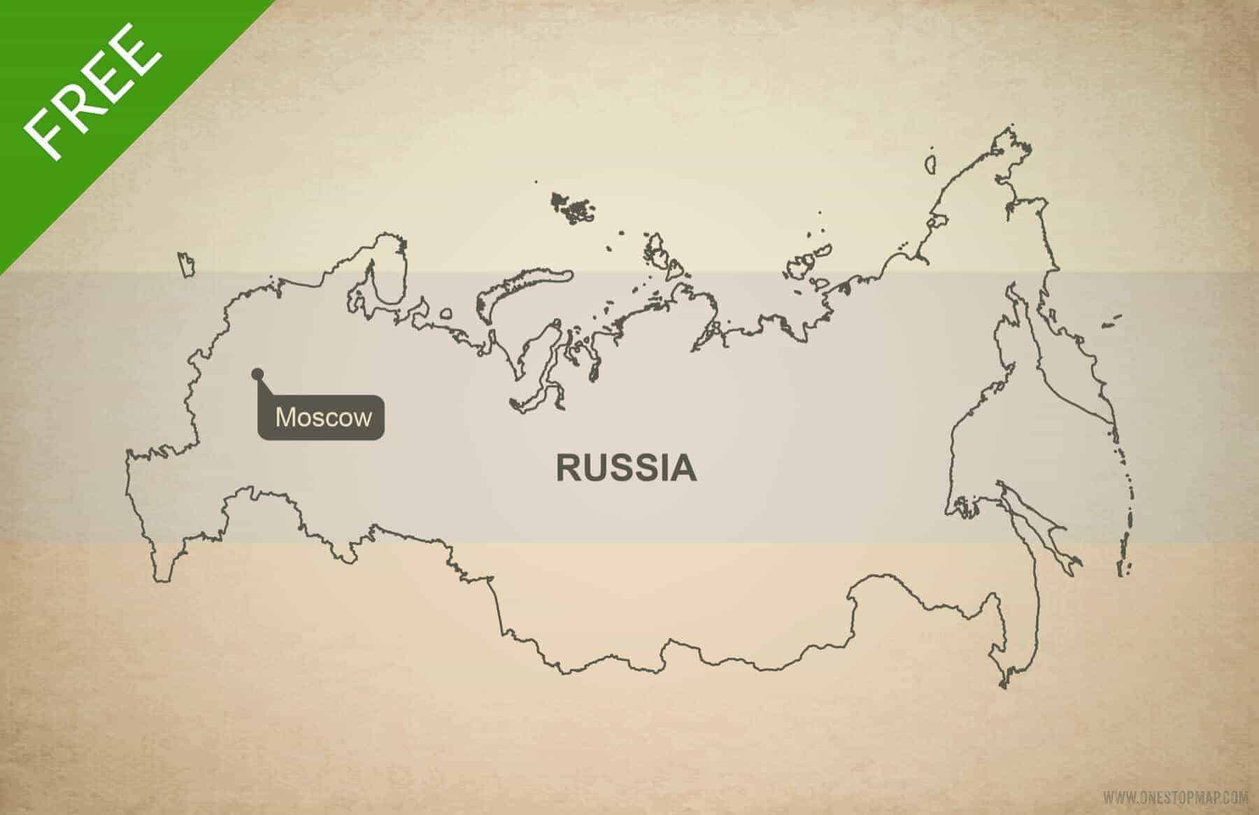 Free Vector Map of Russia Outline | One Stop Map