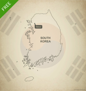 Free vector map of South Korea outline