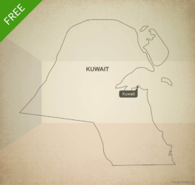 Free vector map of Kuwait outline