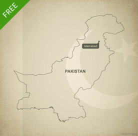 Free vector map of Pakistan outline