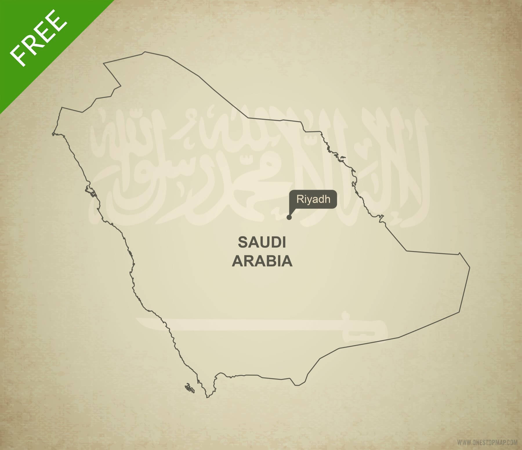 Saudi Arabia Map Vector Free