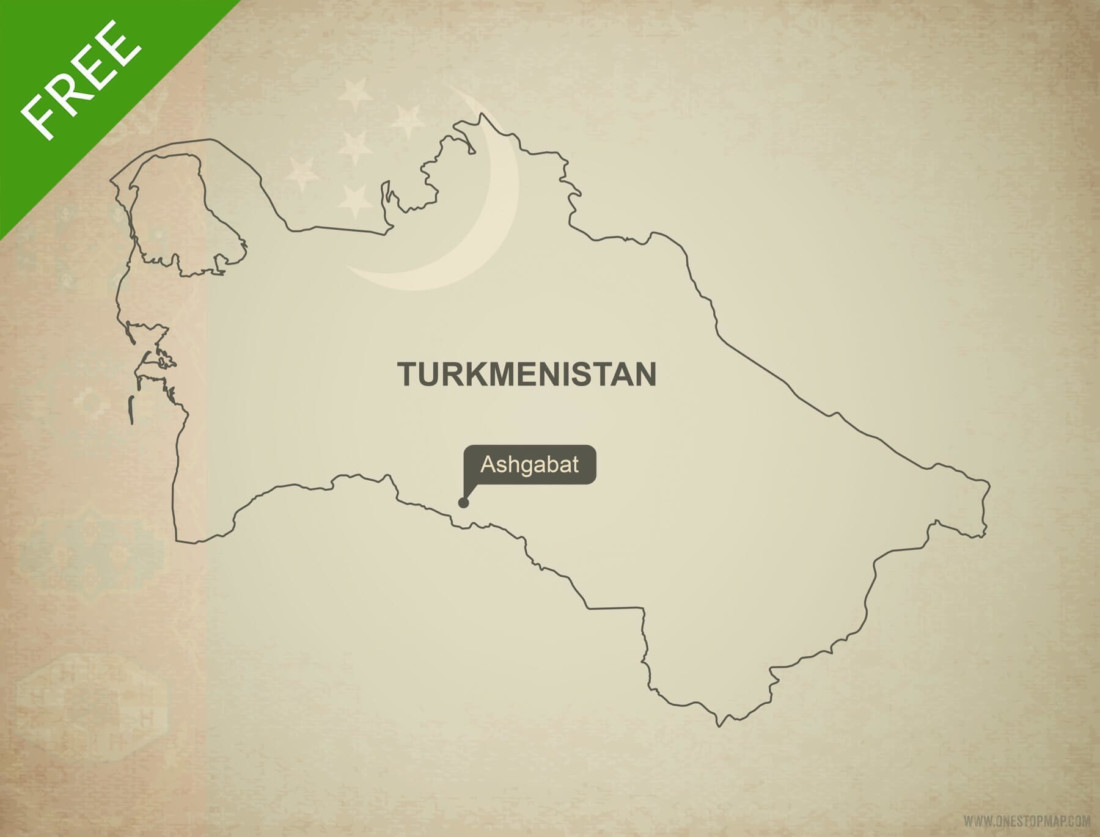 Vector Maps Of Turkmenistan One Stop Map 312 Map Turkmenistan Outline 1100x837 