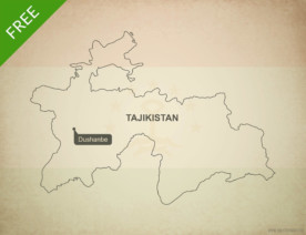 Free vector map of Tajikistan outline