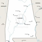 Vector map of Alabama political
