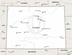 Vector map of Colorado political