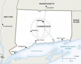 Vector map of Connecticut political