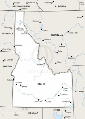 Vector map of Idaho political