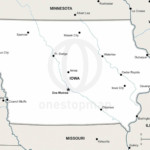 Vector map of Iowa political