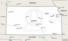 Vector map of Kansas political