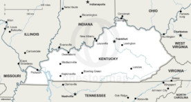 Vector map of Kentucky political