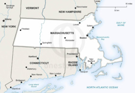 Vector map of Massachusetts political