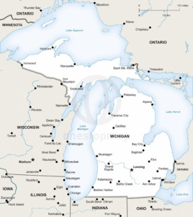 Vector map of Michigan political