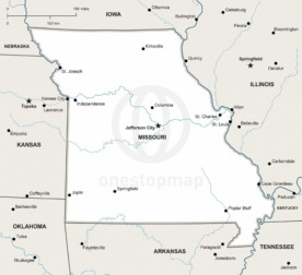 Vector map of Missouri political