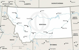 Vector map of Montana political