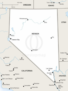 Vector map of Nevada political