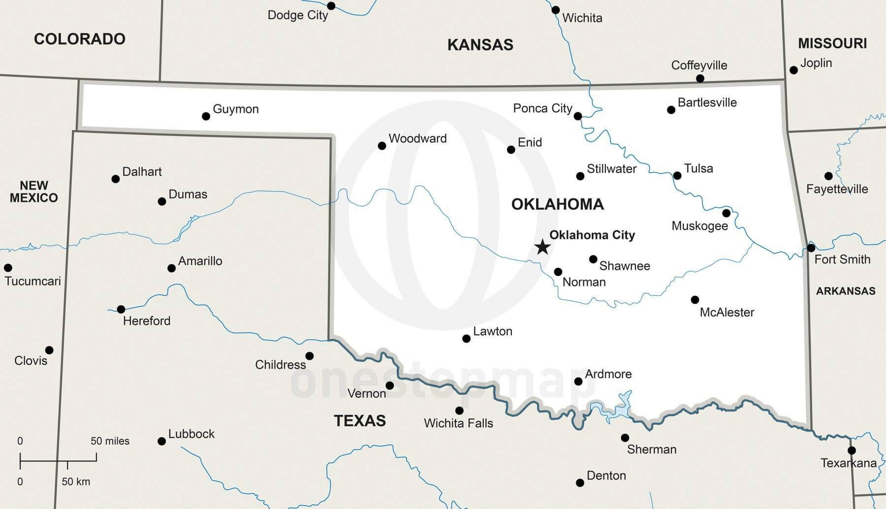vector-map-of-oklahoma-political-one-stop-map