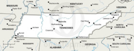 Vector map of Tennessee political