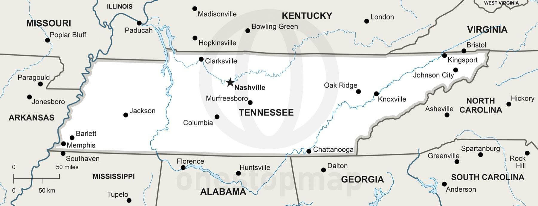 Blank Map Of Tennessee With Rivers Blank Map Of Tennessee With Rivers