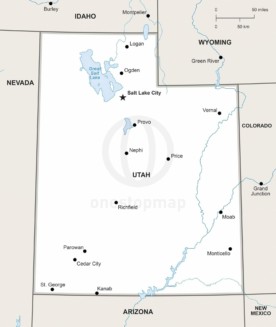 Vector map of Utah political
