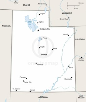 Vector map of Utah political