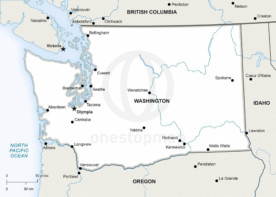 Vector map of Washington political