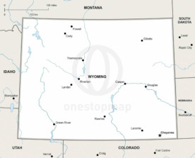 Vector map of Wyoming political