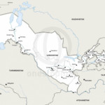 Vector map of Uzbekistan political
