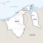 Vector map of Brunei political