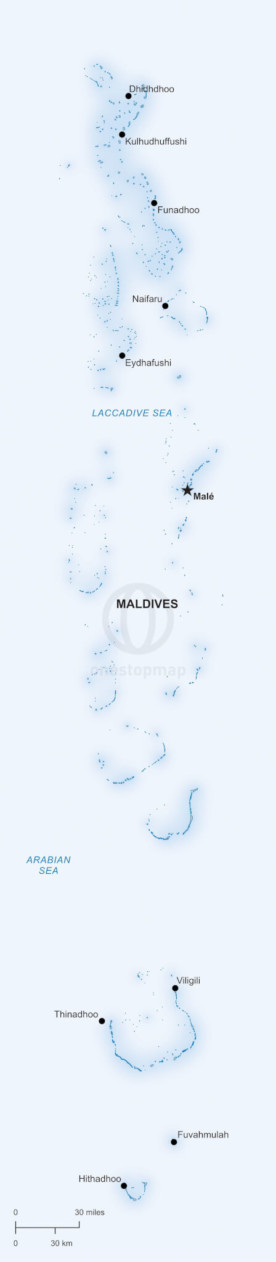 Vector map of Maldives political