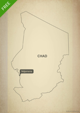 Free vector map of Chad outline