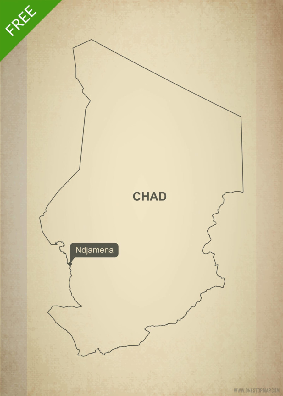 Vector Maps Of Chad One Stop Map 372 Map Onestopmap Chad Outline 900x1261 