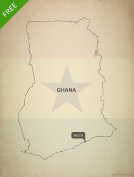 Free vector map of Ghana outline