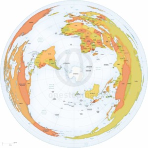 Vector Map World South Pole centered | One Stop Map