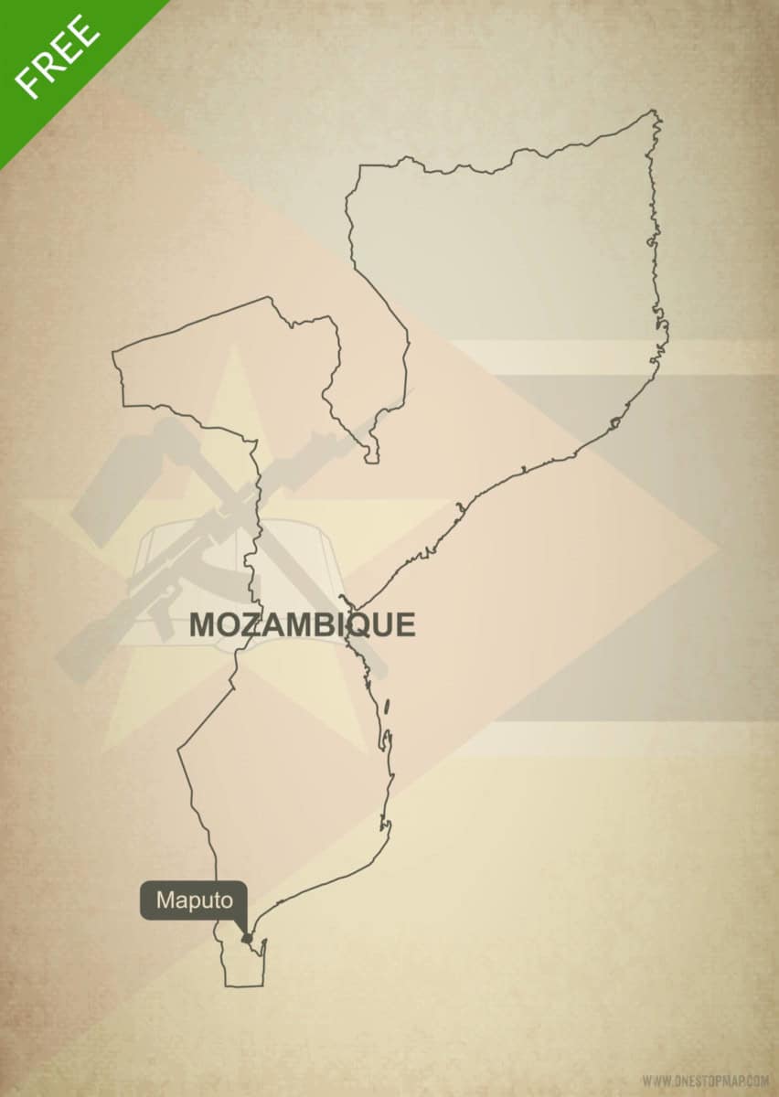 Free Vector Map of Mozambique Outline | One Stop Map
