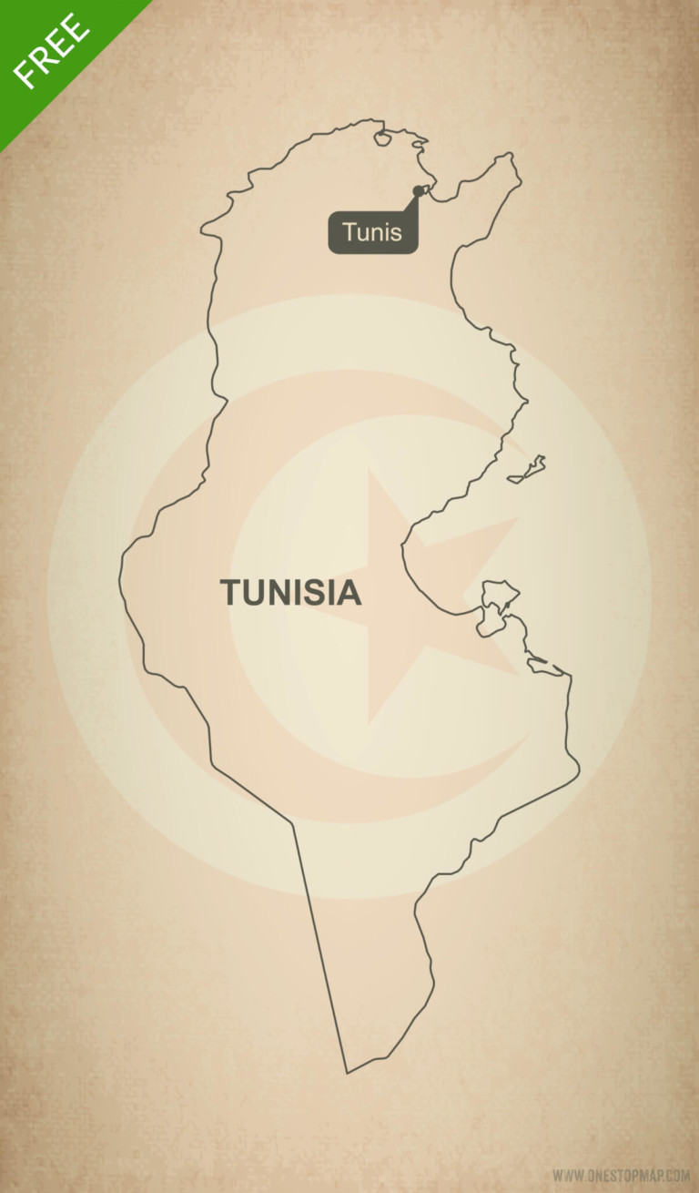Free vector map of Tunisia outline