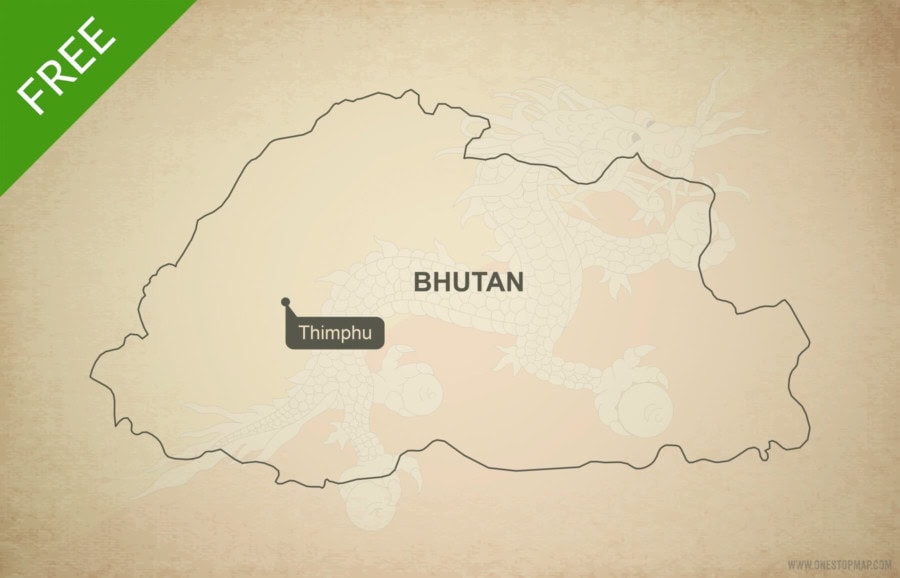 Vector Maps of Bhutan | One Stop Map