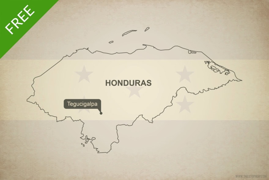 Free Vector Map of Honduras Outline | One Stop Map