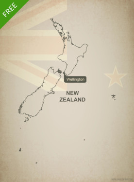 Free vector map of New Zealand outline