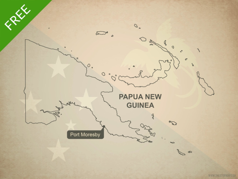 Free vector map of Papua New Guinea outline