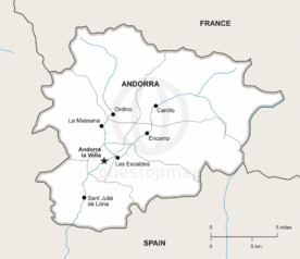 Vector map of Andorra political