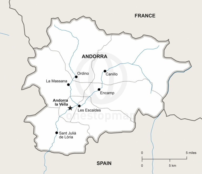Vector map of Andorra political