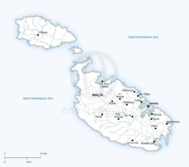 Vector map of Malta political