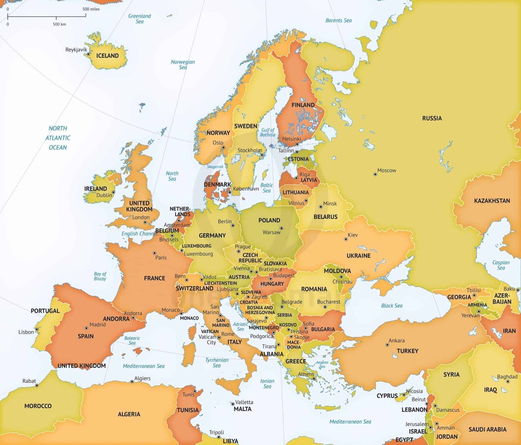 112 Map Europe Continent Political 