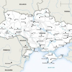 Vector map of Ukraine political