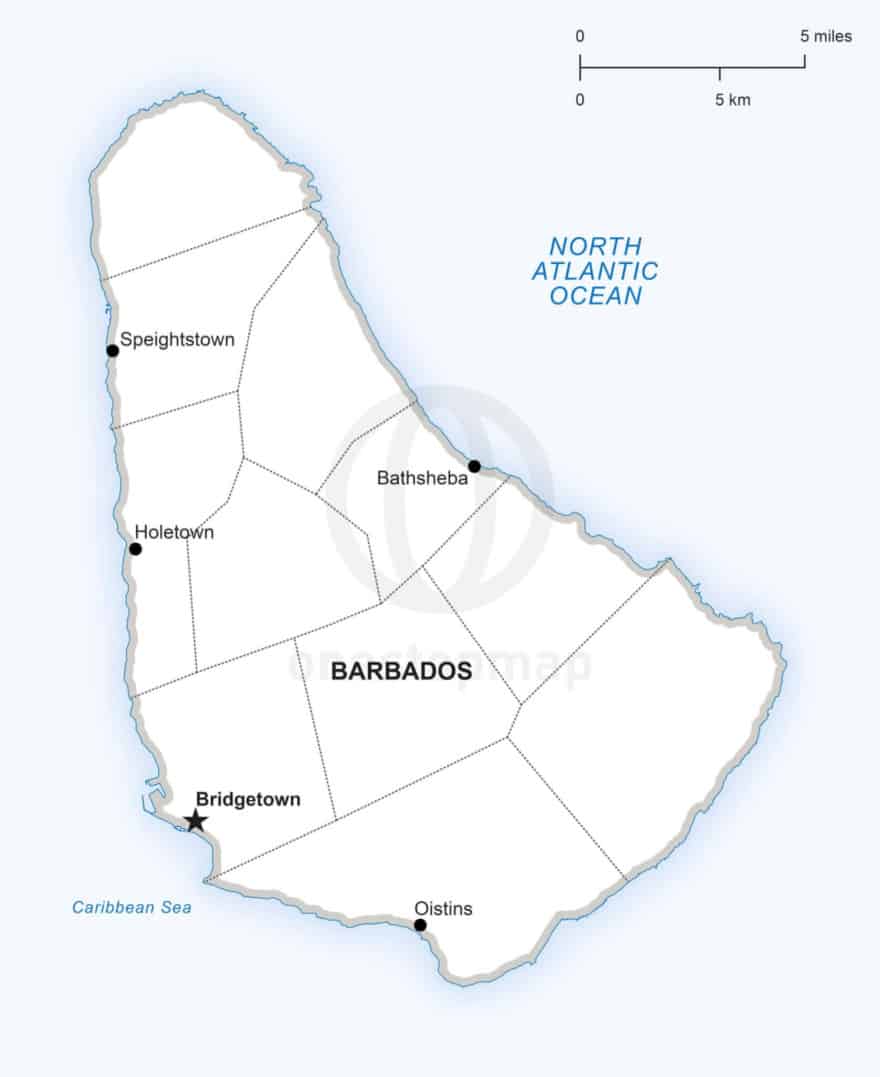 Vector Map of Barbados Political One Stop Map