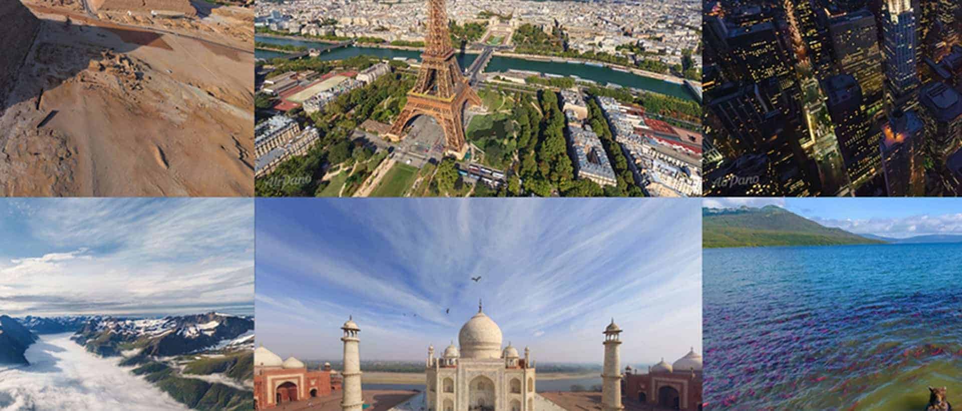 Collage of panoramas from Airpano