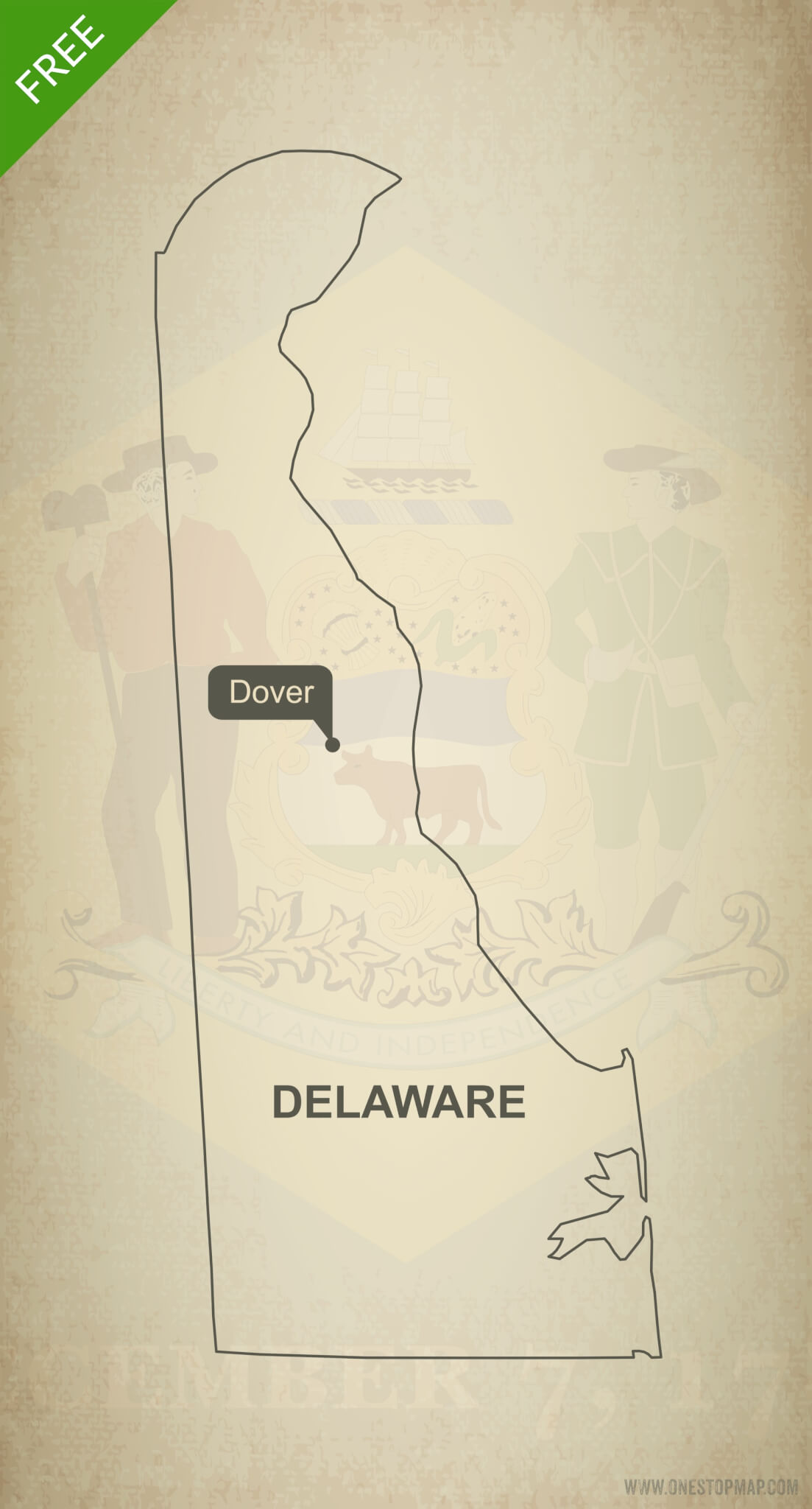 Vector map Dover Delaware