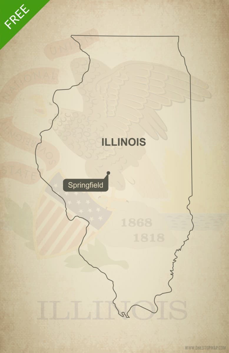 Vector Maps of Illinois | One Stop Map