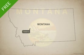 Free blank outline map of the U.S. state of Montana