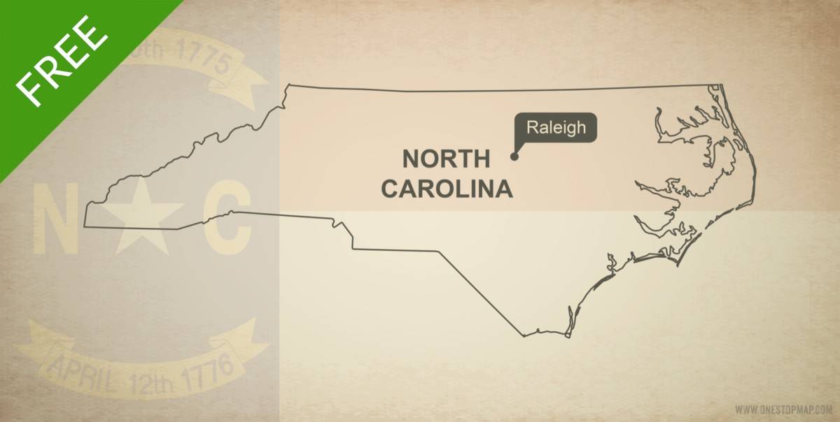 Vector Maps of North Carolina | One Stop Map